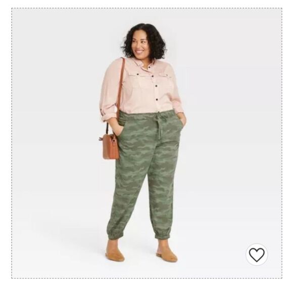 Knox Rose Camo  Green Print Jogger Pant - Picture 1 of 13